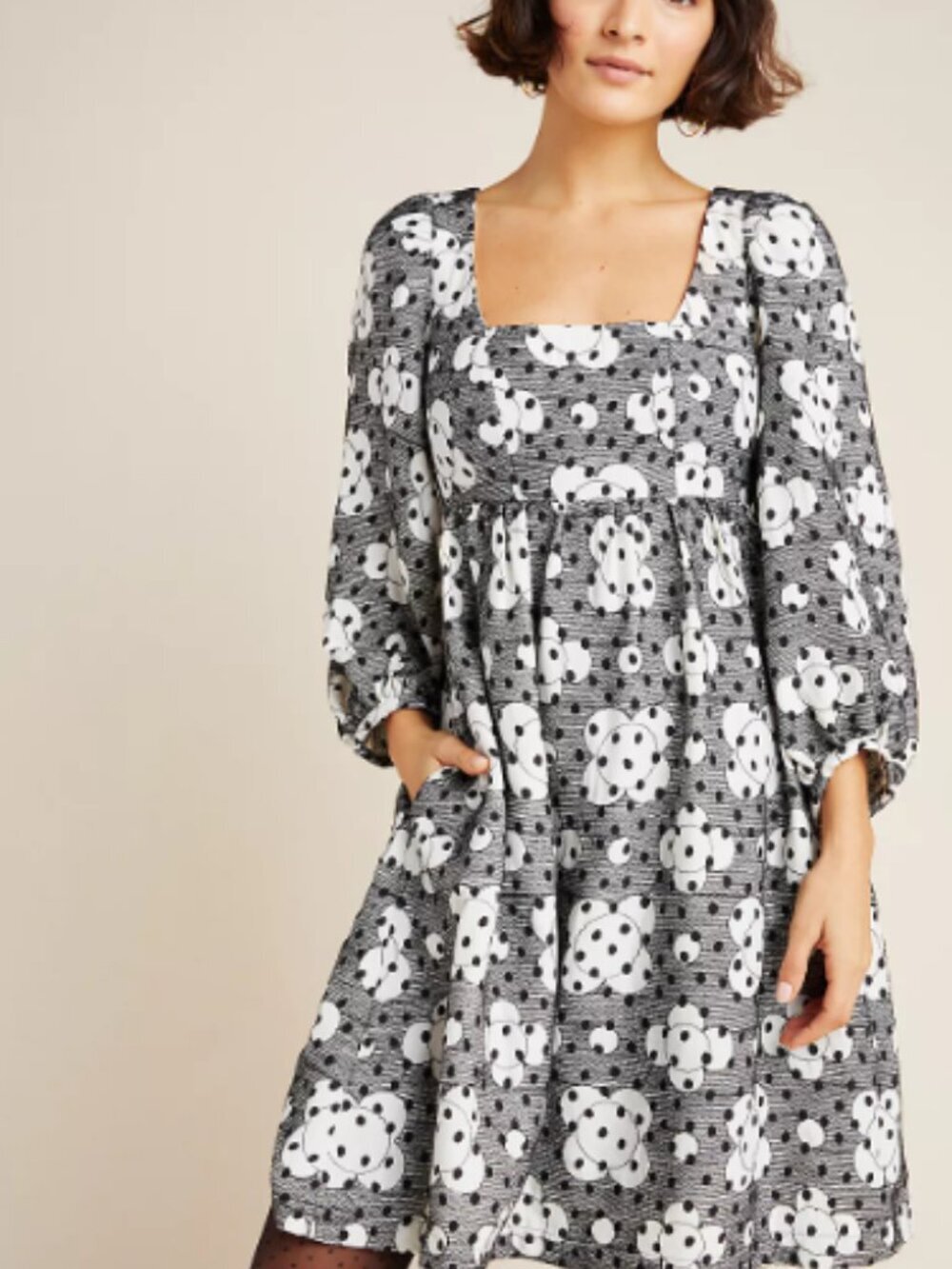 Anthropologie Jane Textured Babydoll Dress Size 4
